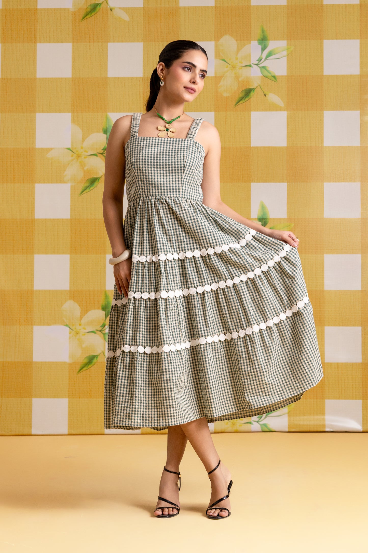FOREST RUFFLE DRESS