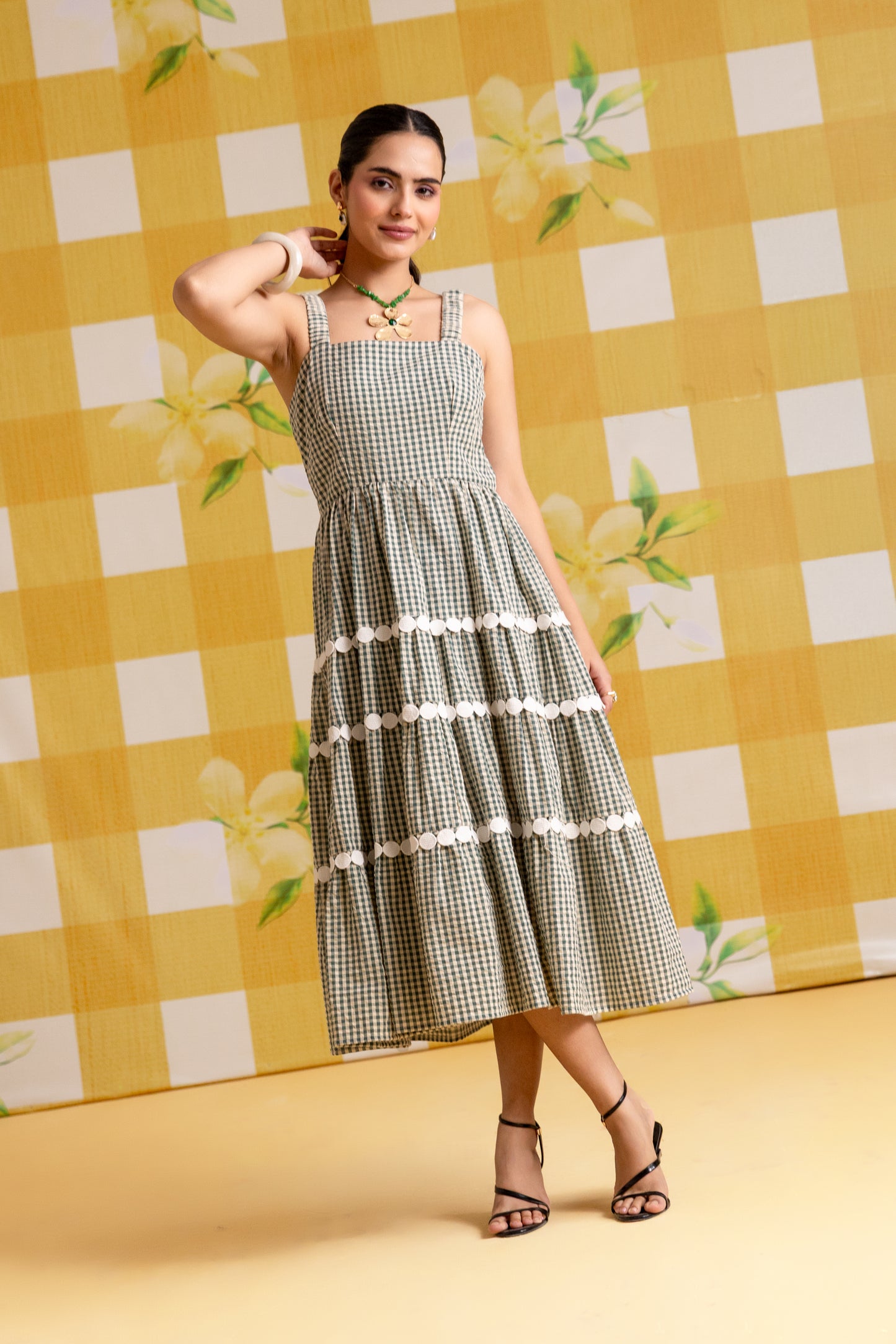 FOREST RUFFLE DRESS