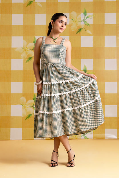 FOREST RUFFLE DRESS