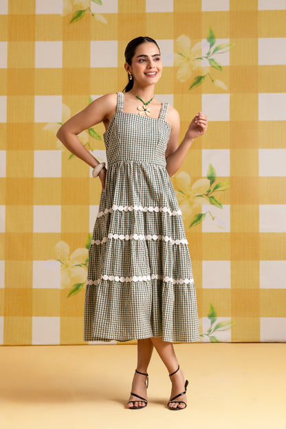 FOREST RUFFLE DRESS