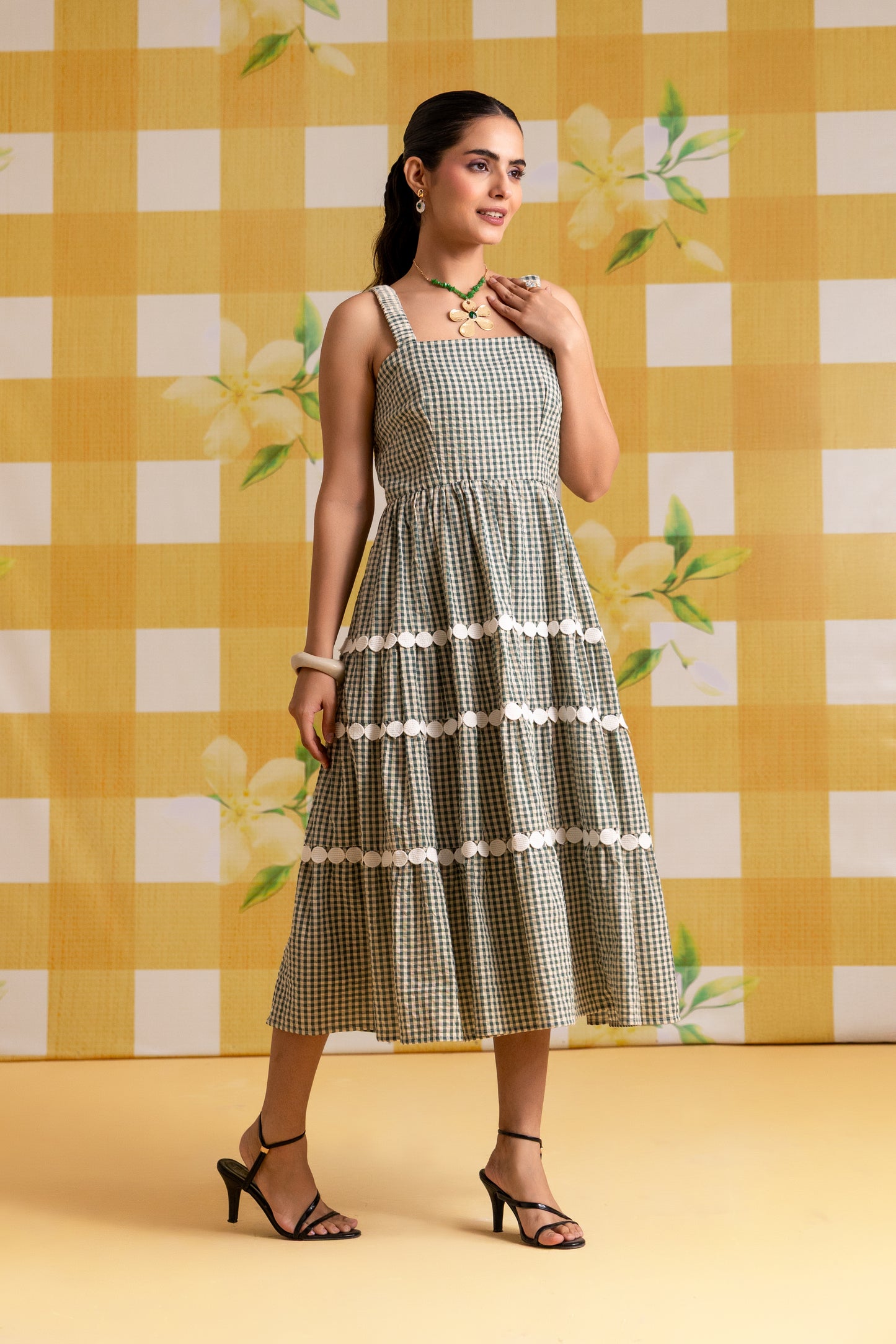 FOREST RUFFLE DRESS