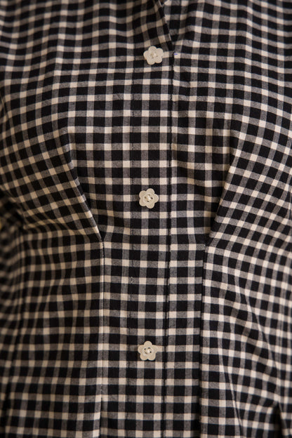 GINGHAM FIT AND FLARE DRESS